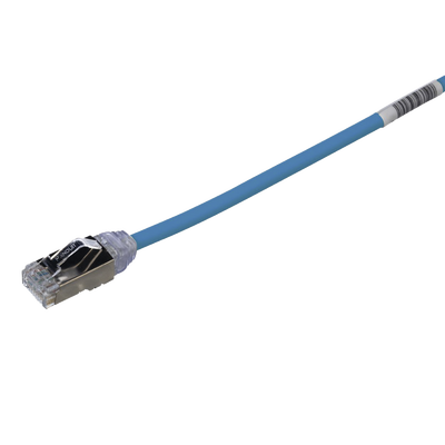 Patch Cord Cat6A, Diametro Reducido 28 AWG, Blindado S/FTP, CM/LS0H, 0.20 m, Color Azul