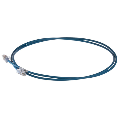 Patch Cord Cat6A, Diametro Reducido 28 AWG, Blindado S/FTP, CM/LS0H, 2m, Color Azul