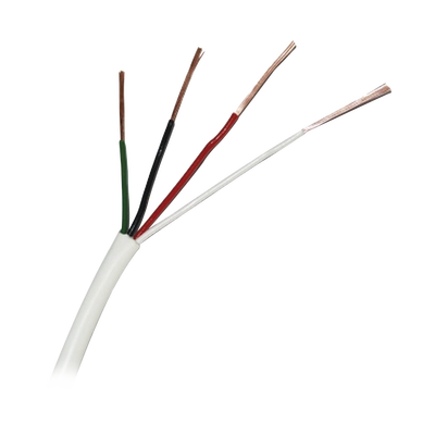 Bobina de 305 Metros / Cable de Cobre / 4 x 22 AWG / Tipo Alarmas UL / Para Interior / Color Blanco / Para Aplicaciones de Alarmas de Intrusión / interfonos / TV Porteros / y Multi-Propósito/  Hecho en México