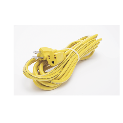 Extensión Eléctrica de Uso Rudo Aterrizada 5 metros /127 V CA 10 A Máximo / Color Amarillo.