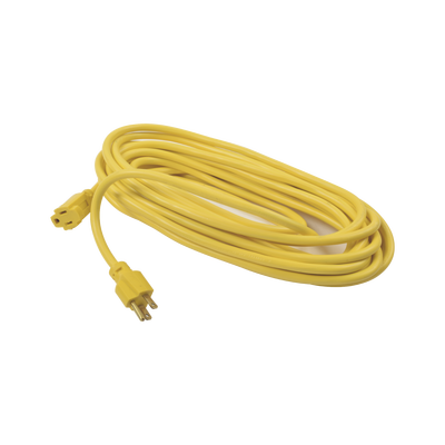 Extensión eléctrica de uso rudo aterrizada 10 metros / 127 V CA 10 A Máximo / Color Amarillo.