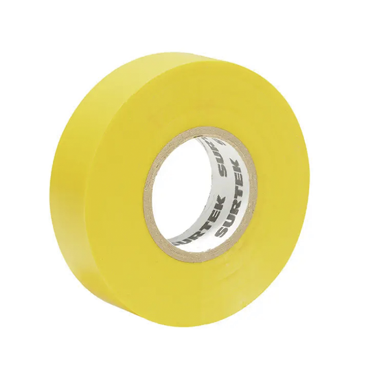 Cinta para aislar color Amarillo de 19 mm x  9 metros / Fabricada en PVC / Adhesivo acrílico.