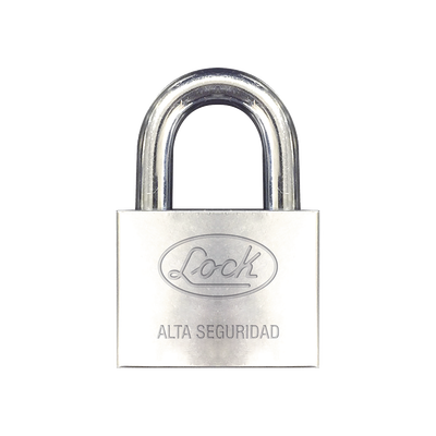 Candado de hierro alta seguridad con llave de disco/ Acabado Cromado/ Llaves Abloy/ Medida de Horquilla 38 mm.