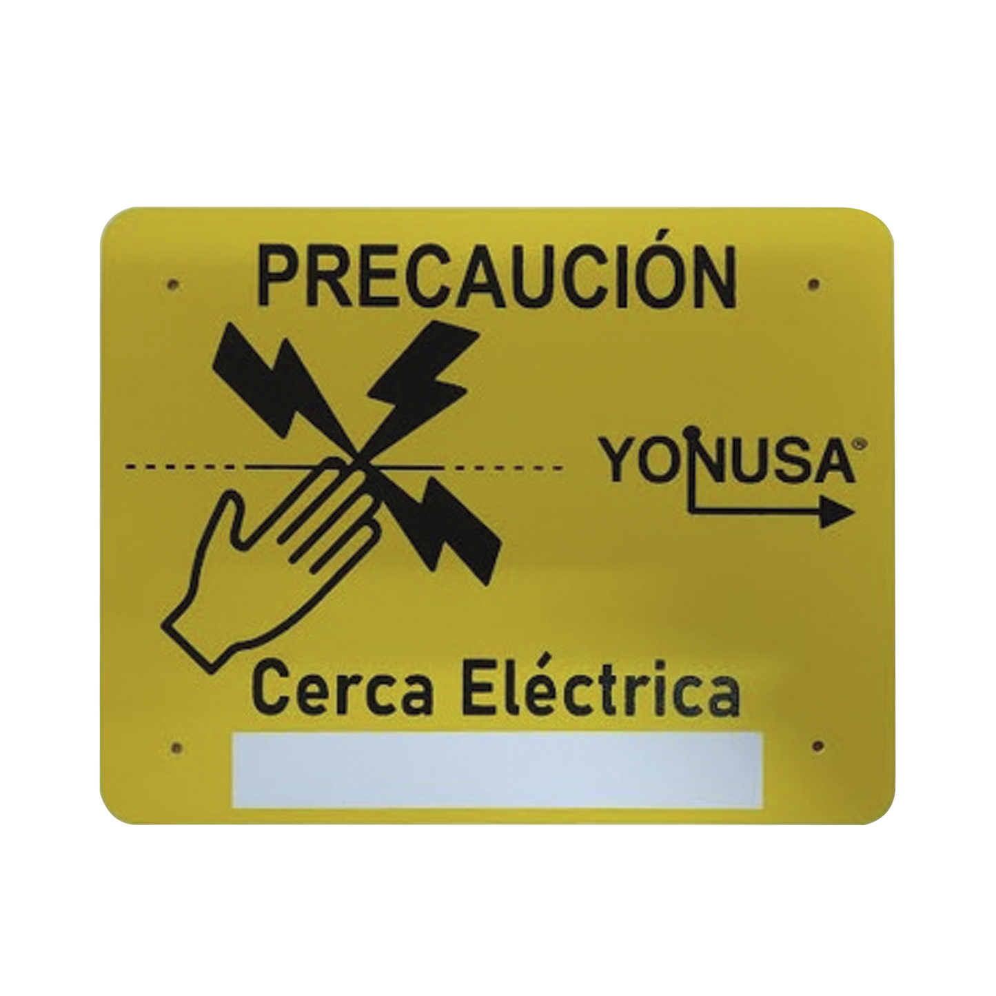 Letrero de PRECAUCION para cercas electrificadas (21.8 x 17 cm)