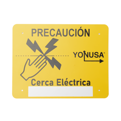 Letrero de PRECAUCION para cercas electrificadas (21.8 x 17 cm)