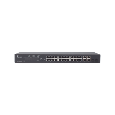 Smart Switch PoE+ administrable Capa 2, 24 puertos 10/100 Mbps, 4 puertos 10/100/1000 Mbps + 2 puertos SFP combo, 192 W