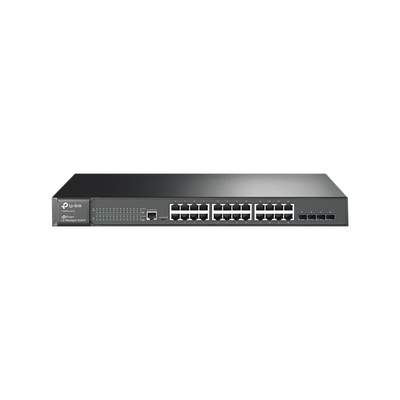 Switch JetStream Gigabit administrable Capa 2, 24 puertos 10/100/1000 Mbps + 4 puertos SFP