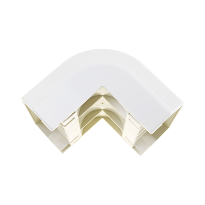 Esquinero exterior, para uso con canaleta T70, Material PVC Rígido, Color Blanco Mate