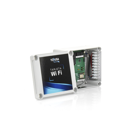 Modulo WIFI con gabinete para uso en Energizadores YONUSA/Aplicación sin costo/Activación Remota de 4 salidas tipo Relay con alta capacidad.