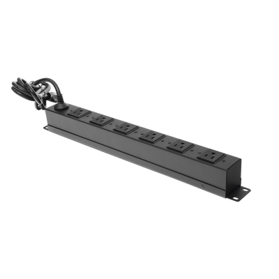 Tomacorriente multiple horizontal para rack de 19in, 6 contactos (THE0040092001001)