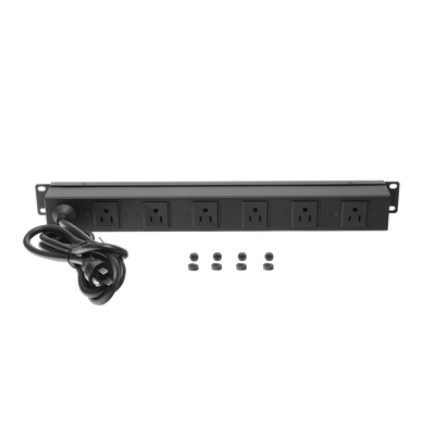 Tomacorriente multiple horizontal para rack de 19in, 6 contactos (THE0040092001001)