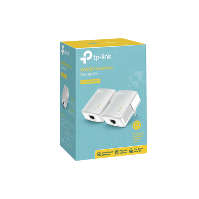 Kit Adaptador Powerline Ethernet, tecnologia HomePlug AV, 500Mbps, Plug and Play, hasta 300 M dentro de casa, 1 Puerto 10/100 Mbps y tamaño ultra compacto