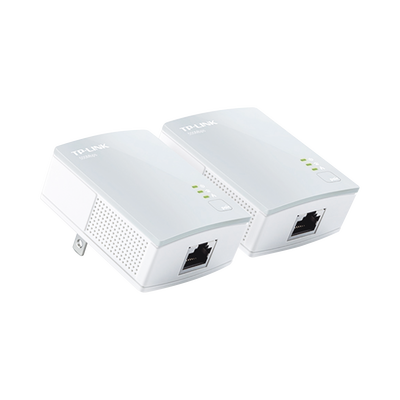 Kit Adaptador Powerline Ethernet, tecnologia HomePlug AV, 500Mbps, Plug and Play, hasta 300 M dentro de casa, 1 Puerto 10/100 Mbps y tamaño ultra compacto