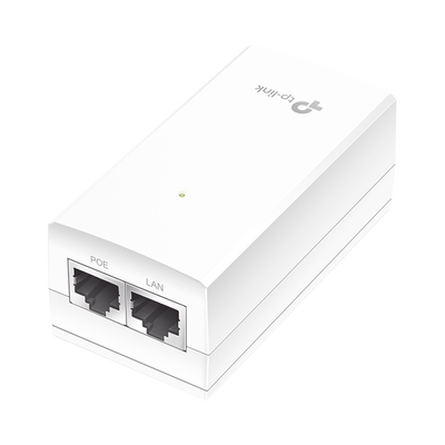 Inyector PoE Pasivo de 24V / 2 puerto 10/100/1000 Mbps / Plug and Play / Montaje en Pared