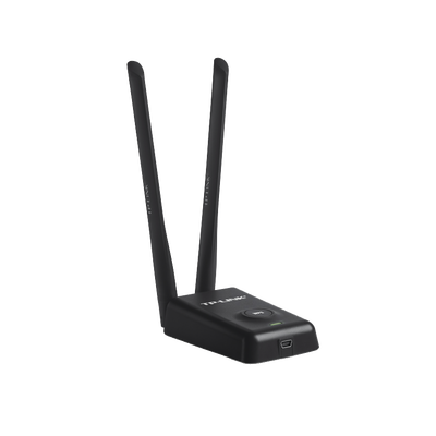 Adaptador de alta potencia USB  inalámbrico N 300 Mbps 2.4 GHz con 2 antenas externas de 5 dBi