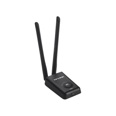 Adaptador de alta potencia USB  inalámbrico N 300 Mbps 2.4 GHz con 2 antenas externas de 5 dBi