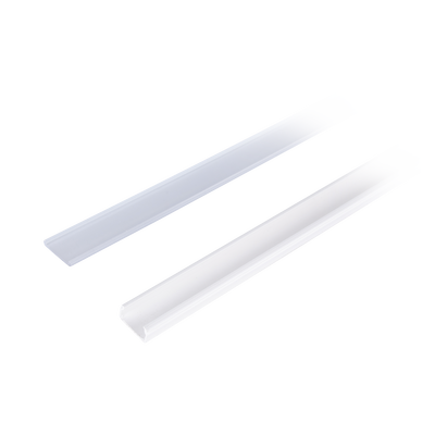 Canaleta blanca con tapa transparente de PVC auto extinguible, ideal para colocar iluminación tipo Led, sin división, 20 x 10 mm, tramo de 2.5 m