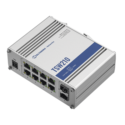 Switch Industrial No-Administrable 8 puertos Gigabit, 2 SFP 1G