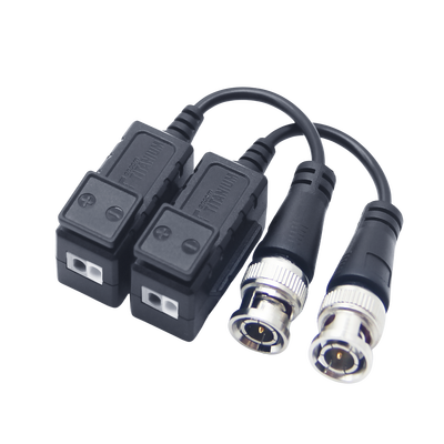 Kit de Transceptores (Baluns) con Terminal PUSH SUPERIOR, PROTECCION DE SOBRECARGA INTEGRADO, Resolución 4K , Cable flexible COAXIAL Blindado / COAXITRON / AUDIO POR COAXITRON / Conector 100% COBRE /  Calidad PREMIUM