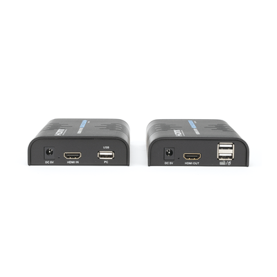 Kit extensor KVM (HDMI y USB) hasta 120 metros / Resolución 1080P @ 60 Hz/ Soporta Cables de red STP y UTP CAT5/5E/6 /  HDMI 1.3 / HDCP 1.2 / PCM / Transmite el Video, Mouse, Teclado y Controla tu DVR vía USB a distancia