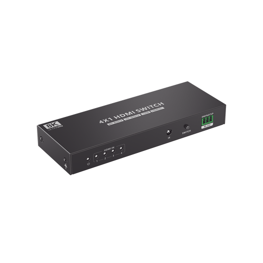 Switch Conmutador  HDMI 4X1 | 4 Entradas 1 Salida | Velocidad de trasmisión 48 Gbps | Resolución 8K | Salida de audio | HDCP 2.3