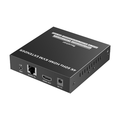 Receptor Compatible para Kit TT582-KVM |4K @60Hz | Cat 6, 6a y 7 |  hasta 150 metros | Transmite el Video y Controla tu DVR vía USB a distancia