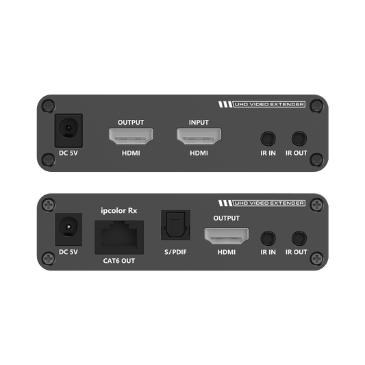 Kit Extensor HDMI hasta 700 metros con Conexión en Cascada / 4K @ 60 Hz/ 70 metros PTP con Cat 6, 6a y 7 / IPCOLOR / CERO LATENCIA / SIN COMPRIMIR / Salida Loop / IR bidireccional / Puerto S/PDIF / Soporta ARC / Soporta 10 TT-676-Rx.