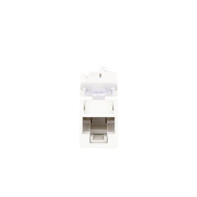 Jack UltraMAX Cat6A, UTP, Montaje híbrido en Placa de Pared (Plano y Angulado), Color Blanco, Punch Down