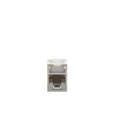 Jack UltraMAX Cat6A, UTP, Montaje híbrido en Placa de Pared (Plano y Angulado), Color Gris, Punch Down