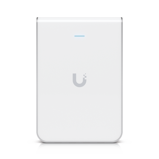 Access Point UniFi U6 In Wall/Montaje p/pared, WIFI 6 2.4 Y 5 Ghz, hasta 5.3 Gbps, 1 pto PoE In, 4 ptos secundarios (1 PoE Out)