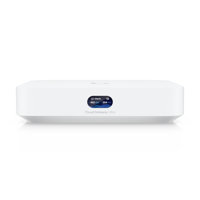 UniFi Cloud Gateway, Router multiWAN para balanceo/failover / Integra UniFi Network para administrar hasta 30 dispositivos UniFi, (1) puerto WAN 1/2.5 GbE y (4) puertos LAN GbE