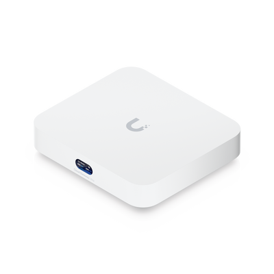 UniFi Cloud Gateway, Router multiWAN para balanceo/failover / Integra UniFi Network para administrar hasta 30 dispositivos UniFi, (1) puerto WAN 1/2.5 GbE y (4) puertos LAN GbE