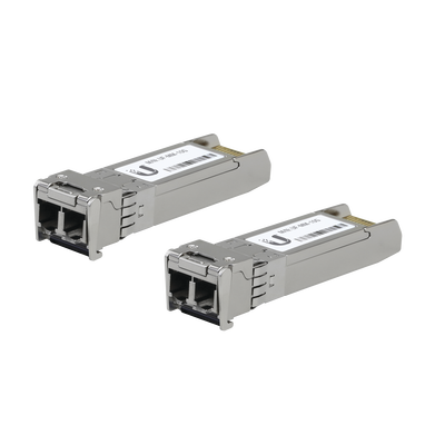 UFiber Módulo SFP+ 10G, transceptor MiniGibic MultiModo 10 Gbps, distancia 300m, conectores LC, paquete de 2 piezas