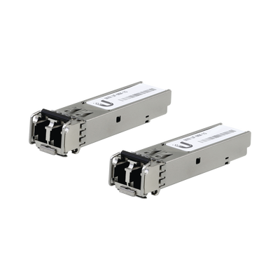 UFiber Módulo SFP, transceptor MiniGibic MultiModo 1.25 Gbps, distancia 550m, conectores LC, paquete de 2 piezas