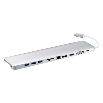 Docking station USB-C multipuerto con power pass-through