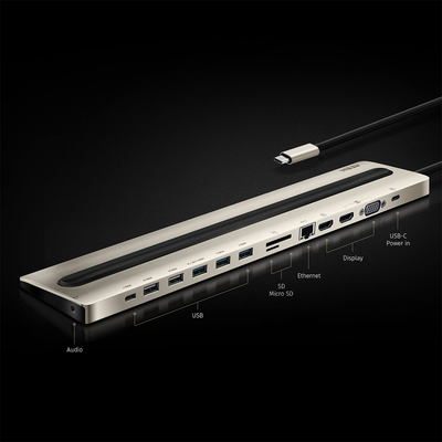 Docking station USB-C multipuerto con power pass-through