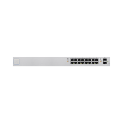 Switch UniFi administrable de 18 puertos (16 Gibabit PoE+ 802.3at/af y pasivo 24V + 2 SFP) 150 Watts