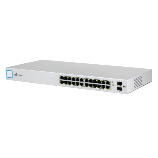 Switch UniFi capa 2 administrable de 26 puertos Gigabit (24 eth. y 2 SFP) Throughput 38.69 Mpps