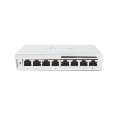 Switch UniFi Administrable capa 2 de 8 puertos Gigabit (4 Puertos Gigabit PoE 802.3af y 4 puertos Gigabit ethernet) 60W