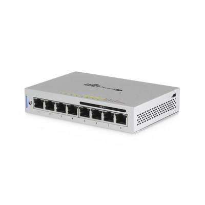 Switch UniFi Administrable capa 2 de 8 puertos Gigabit (4 Puertos Gigabit PoE 802.3af y 4 puertos Gigabit ethernet) 60W