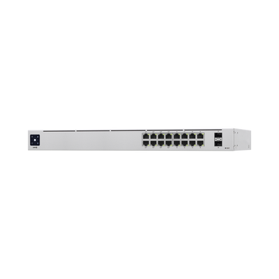 UniFi Switch USW-16-POE Gen2, Capa 2 de 16 puertos (8 puertos PoE 802.3af/at + 8 puertos Gigabit) + 2 puertos 1G SFP, 42W, pantalla informativa