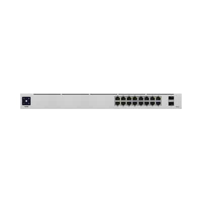 UniFi Switch USW-16-POE Gen2, Capa 2 de 16 puertos (8 puertos PoE 802.3af/at + 8 puertos Gigabit) + 2 puertos 1G SFP, 42W, pantalla informativa