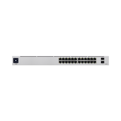 UniFi Switch USW-24-POE Gen2, Capa 2 de 24 puertos (16 puertos PoE 802.3af/at + 8 puertos Gigabit) + 2 puertos 1G SFP, 95W, pantalla informativa