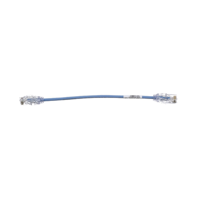 Cable de Parcheo TX6, UTP Cat6, Diámetro Reducido (28AWG), Color Azul, 20cm