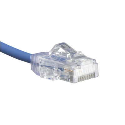 Cable de Parcheo TX6, UTP Cat6, Diámetro Reducido (28AWG), Color Azul, 20cm