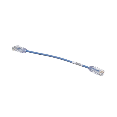 Cable de Parcheo TX6, UTP Cat6, Diámetro Reducido (28AWG), Color Azul, 20cm