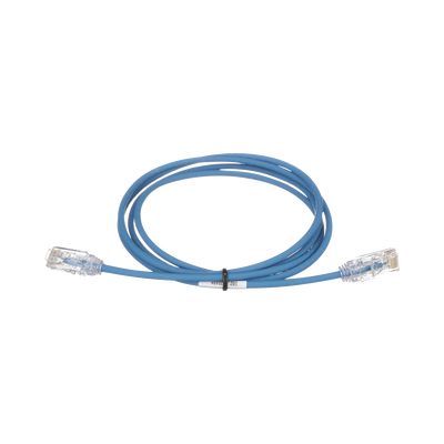 Cable de Parcheo TX6, UTP Cat6, Diámetro Reducido (28AWG), Color Azul, 10ft