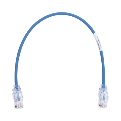 Cable de Parcheo TX6, UTP Cat6, Diámetro Reducido (28AWG), Color Azul, 1ft