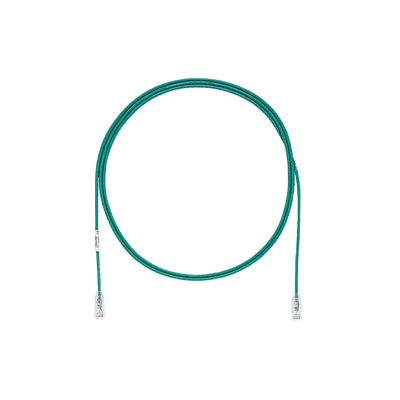 Cable de Parcheo TX6, UTP Cat6, Diámetro Reducido (28AWG), Color Verde, 1ft