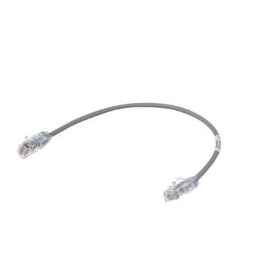 Cable de Parcheo TX6, UTP Cat6, Diámetro Reducido (28AWG), Color Gris, 1ft